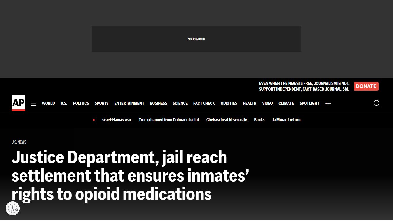 Justice Department, jail reach settlement that ensures inmates' rights ...